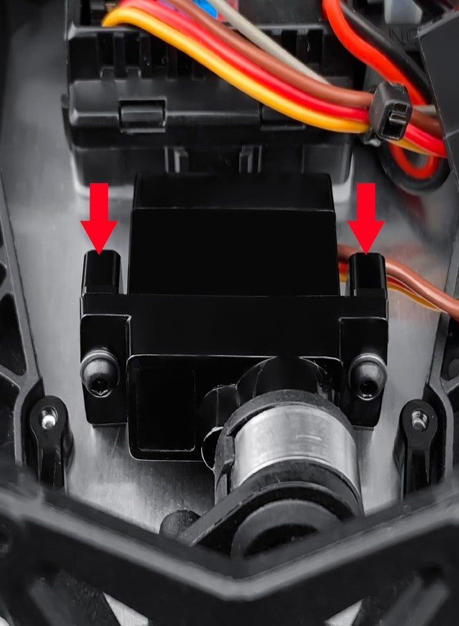 JGGZONE 2PCS Black Aluminum Alloy Servo Mount Bracket Compatible with LOSI 1/16 Mini-B Buggy 1/18 Mini-T 2.0 Stadium Truck Replacement Parts Mount Servo Bracket Stand Set - Image 5